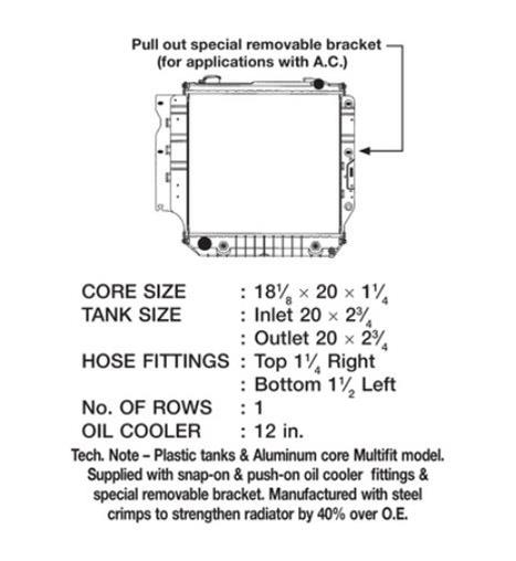 CSF Radiators for 1987-2004 WRANGLER - 3244 Radiators, Downflow, Aluminum/Plastic, Natural, Transmission Cooler, Jeep, 2.5L, 4.0L, Each thumbnail 3