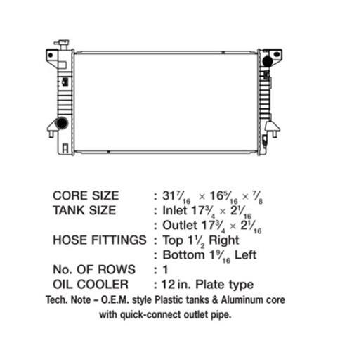 CSF Radiators 3546 Radiator, OE Replacement, Aluminum/Plastic, Natural, Ford, Lincoln, Each thumbnail 3