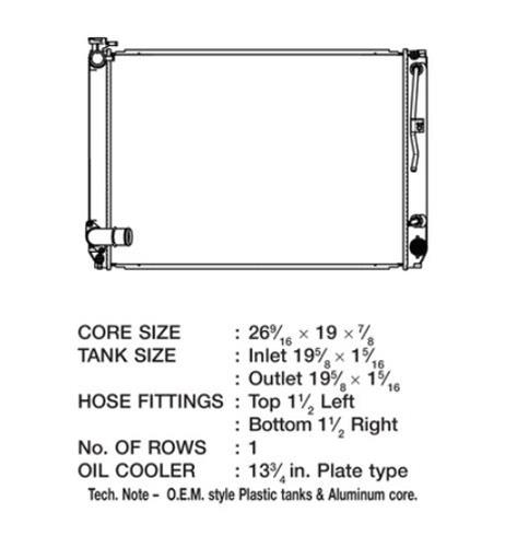 CSF Radiators 3636 Radiator, OE Replacement, Aluminum/Plastic, Natural, Lexus, RX350, Each thumbnail 3