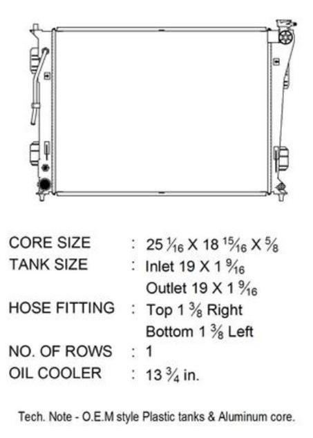 CSF Radiators 3758 Radiator, OE Replacement, Aluminum/Plastic, Natural, for use on Kia/Hyundai, Each thumbnail 3