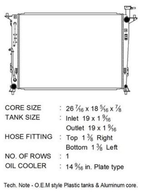 CSF Radiators 3791 Radiator, OE Replacement, Aluminum/Plastic, for use on Kia, Each thumbnail 3