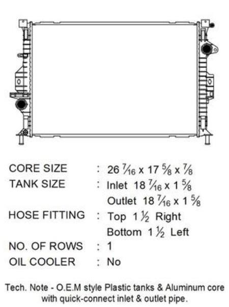 CSF Radiators 3805 Radiator, OE Replacement, Aluminum/Plastic, Natural, Ford, Focus, ST, Each thumbnail 3