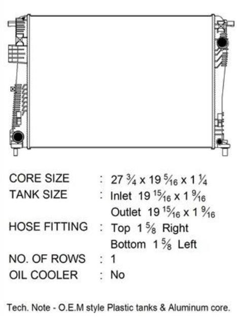 CSF Radiators 3810 Radiator, Aluminum/Plastic, Natural, Crossflow, Upper Passenger Side Inlet, Lower Driver Side Outlet, Chrysler, Each