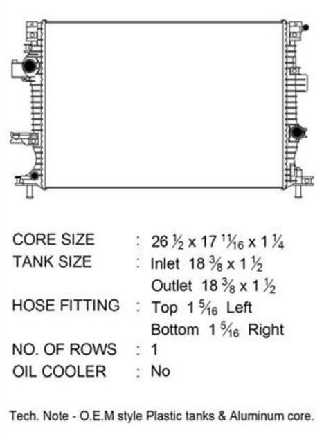 CSF Radiators 3813 Radiator, Aluminum/Plastic, Natural, Crossflow, Upper Driver Side Inlet, Lower Passenger Side Outlet, Turbocharged, Ford, Lincoln, Each