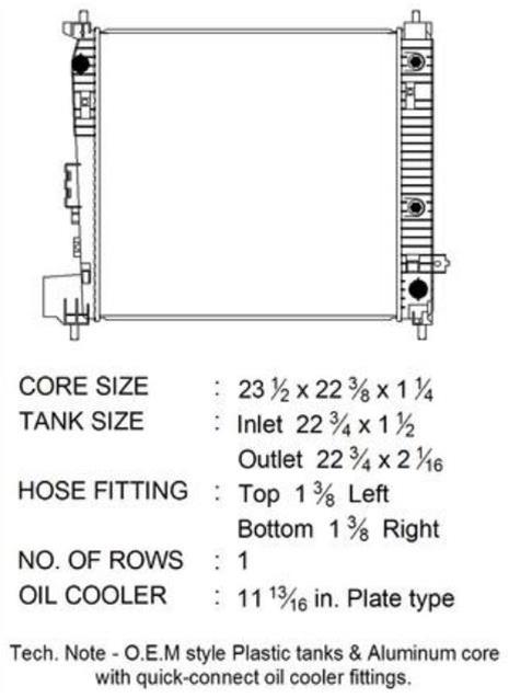 Radiator-1 Row Plastic Tank Aluminum Core CSF 3817 