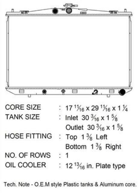 CSF Radiators 3823 Radiator, Aluminum/Plastic, Natural, Downflow, Upper Driver Side Inlet, Lower Passenger Side Outlet, Toyota, Each