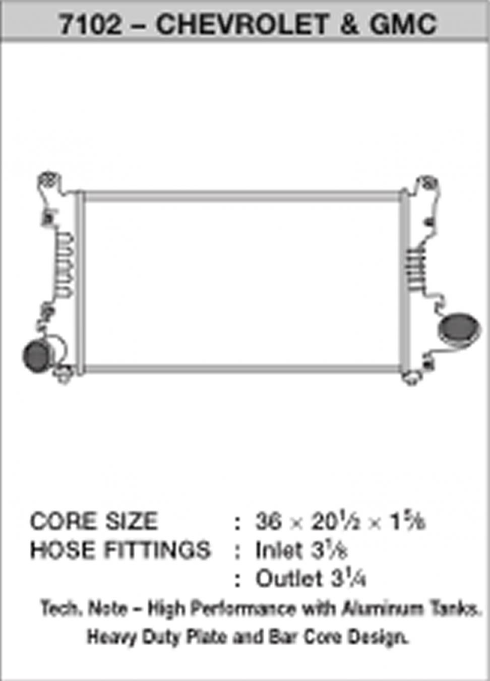 CSF Turbo Diesel Charge-Air Coolers 7102 Intercooler, Cooler, Aluminum, Black, Chevy, GMC, Each thumbnail 7