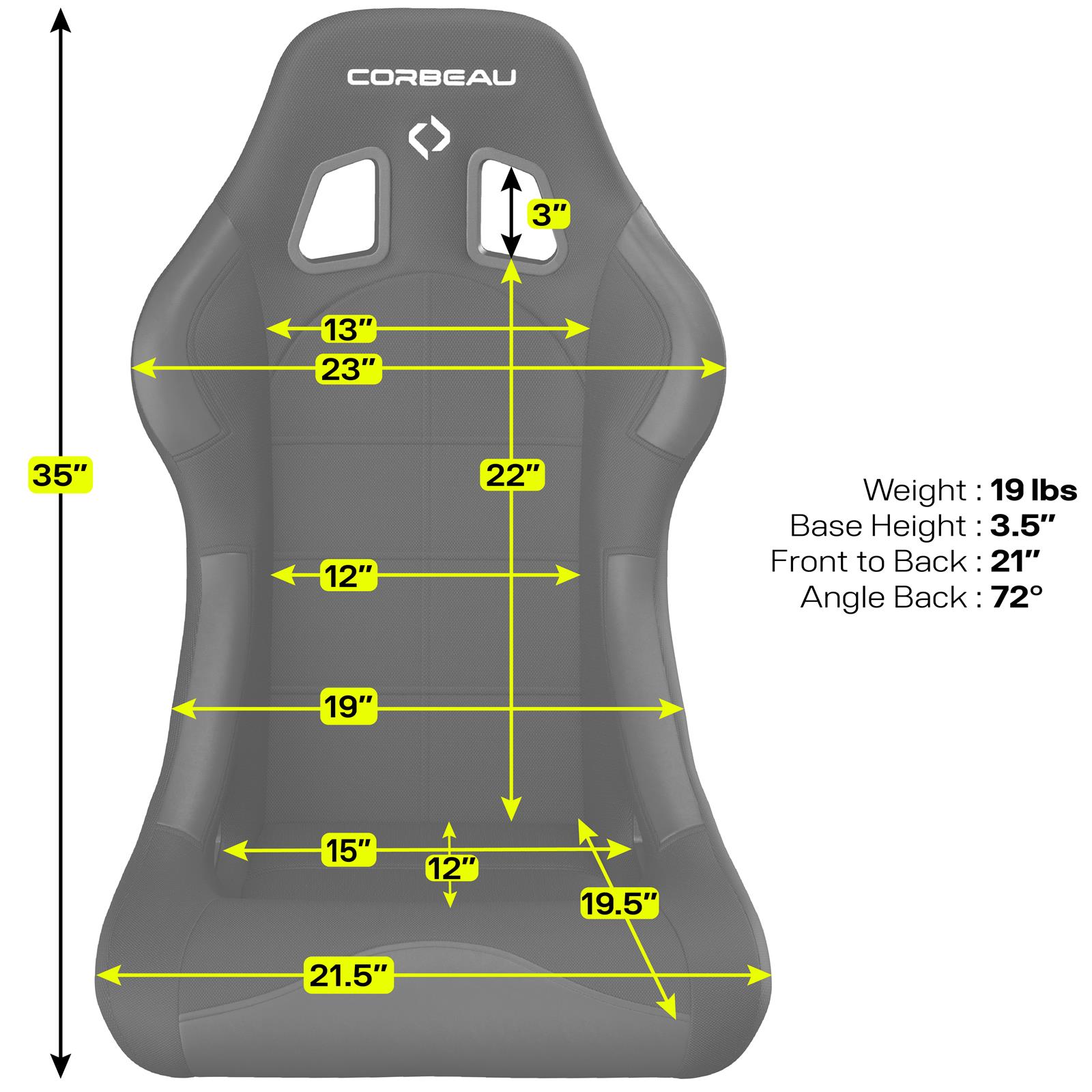 Corbeau Seats USA 29107S Corbeau Forza Seats | Summit Racing