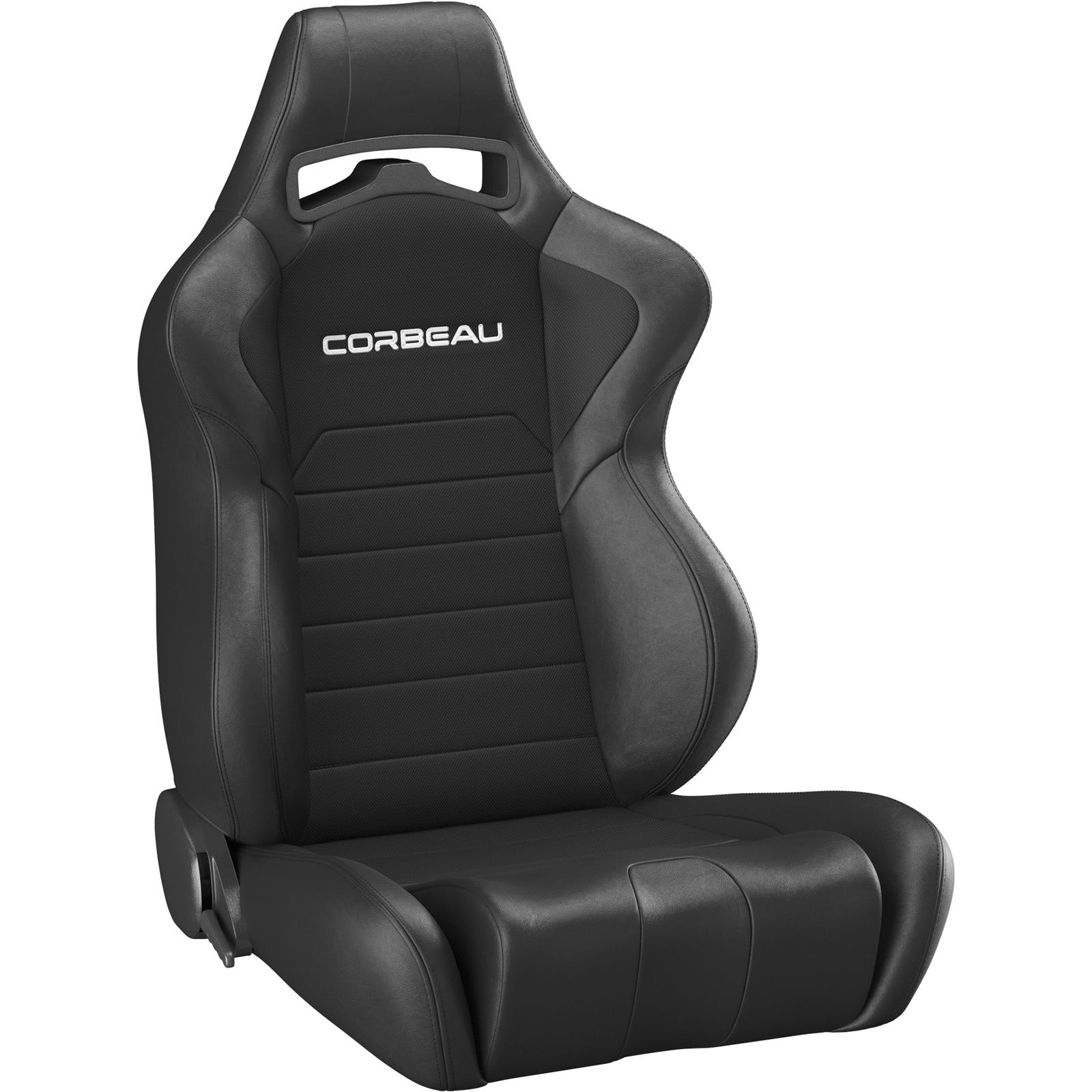 Corbeau LG1 Wide Racing Black Cloth Seat 25501WPR Seats, Racing, Reclining Bucket, Steel, Cover, Black, Lever Recline, Front, Pair thumbnail 4