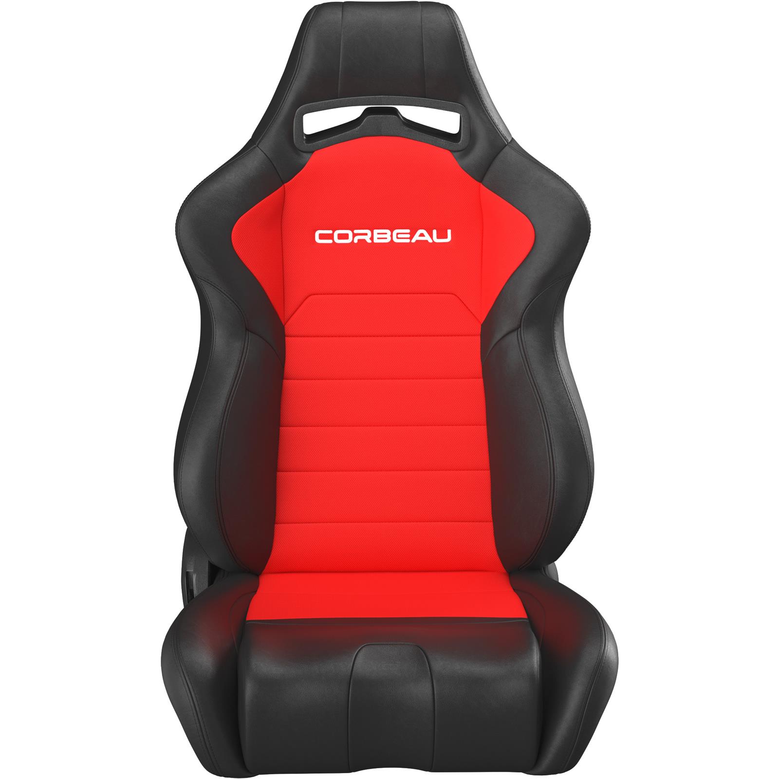 Corbeau LG1 Racing Black Cloth Seat 25507PR Seats, Racing, Reclining Bucket, Steel, Black, Cover, Red Insert, Stitching, Lever Recline, Front, Pair thumbnail 4