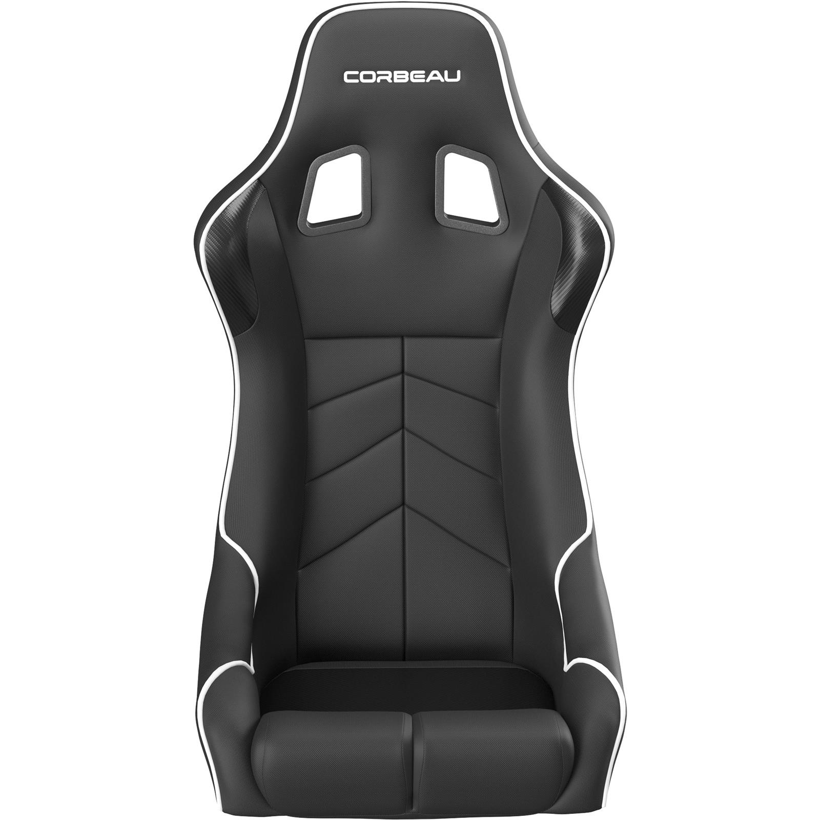 Corbeau DFX Black Cloth Seat 34901WPS Bucket Seat, DFX, Fixed Back, Cloth/Vinyl, White Piping, Each thumbnail 3