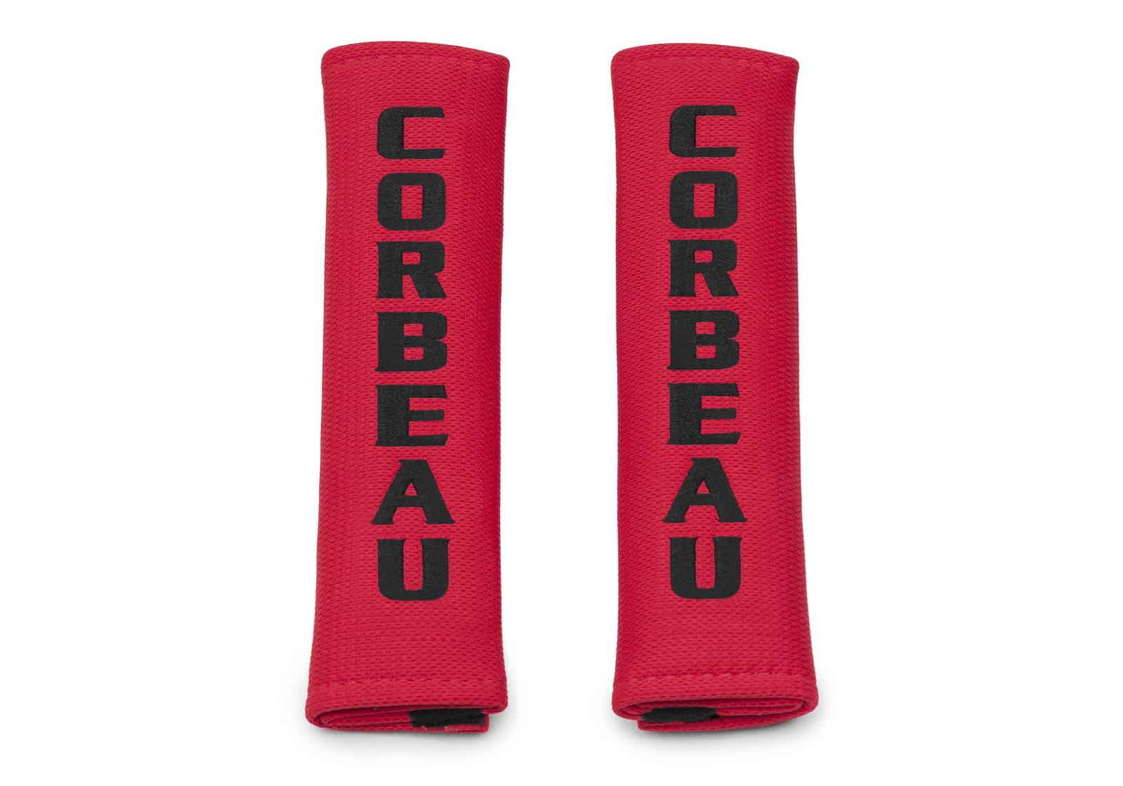 Corbeau Harness Pads 40407 Pads, Cloth, Red, Racing Logo, 2.00 in. Width, Pair