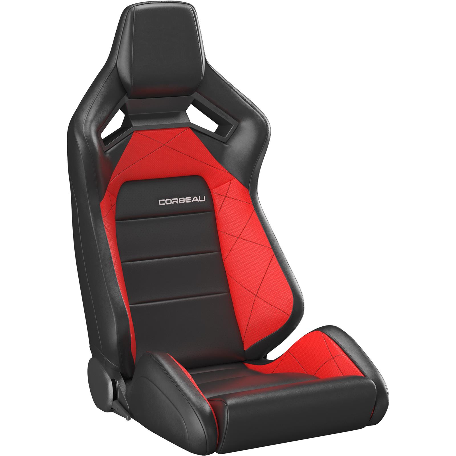 Corbeau Sportline RRX Black Vinyl Seat 55070PR Bucket Seats, RRX, Black/Red, Vinyl, Reclining, Pair thumbnail 3
