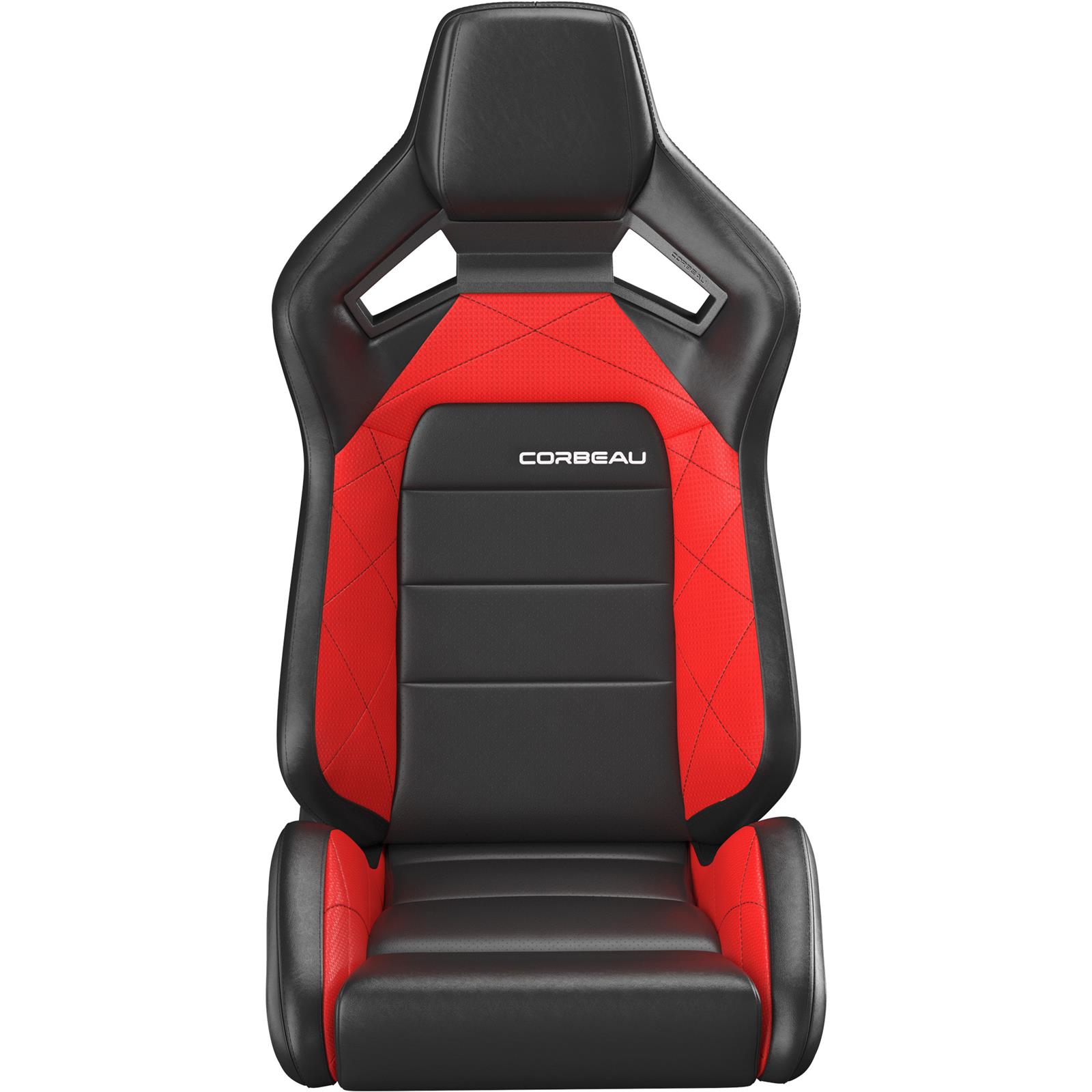 Corbeau Sportline RRX Black Vinyl Seat 55070PR Bucket Seats, RRX, Black/Red, Vinyl, Reclining, Pair thumbnail 2
