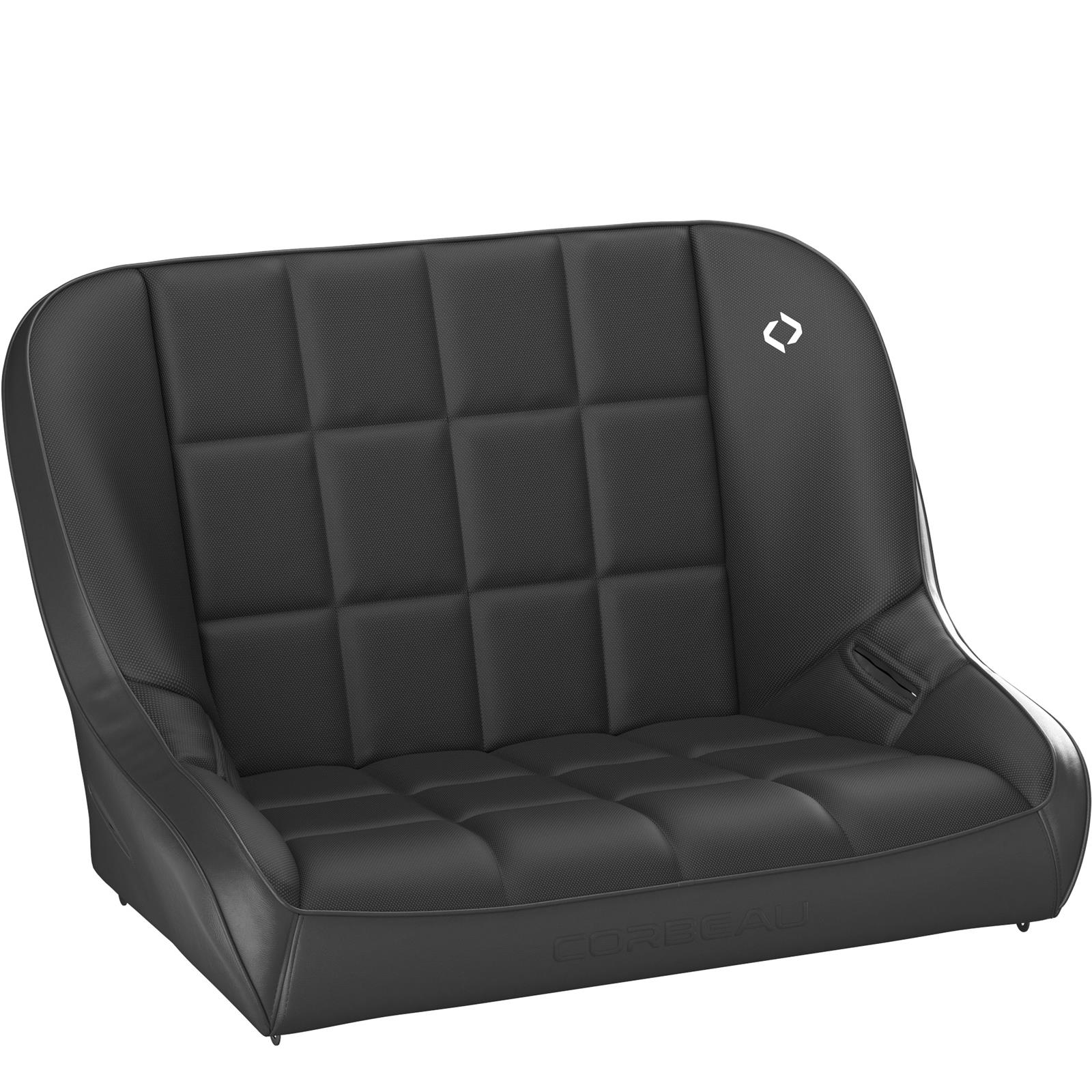 Corbeau Baja Suspension Black Vinyl Bench Seat 63402B Bucket and Seats, Seats, Vinyl, Black, Stitching, Cloth Insert, 36 in. Width, Each thumbnail 3