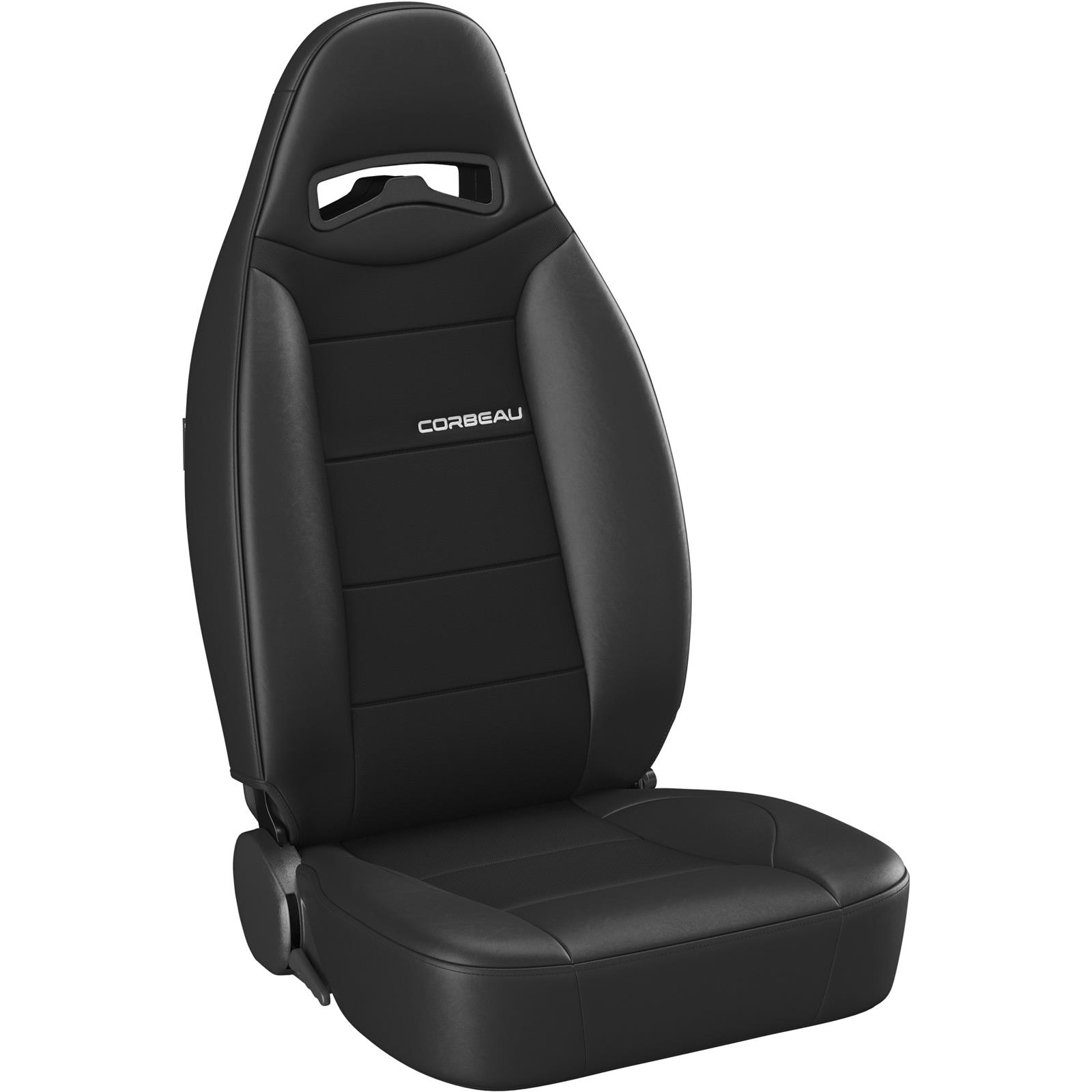 Corbeau Moab Black Vinyl Seat 70011PR Sport Seats , Vinyl/Black Cloth Pair thumbnail 4
