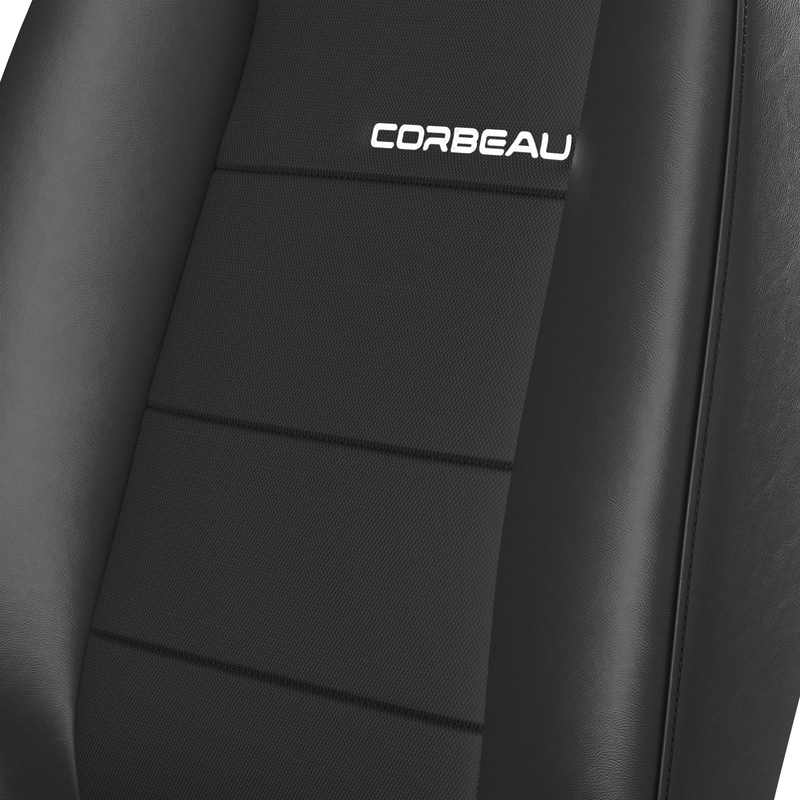 Corbeau Moab Black Vinyl Seat 70011PR Sport Seats , Vinyl/Black Cloth Pair