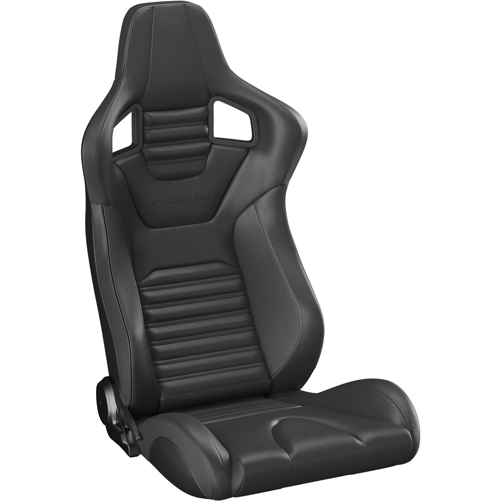 Corbeau Sportline RRS Black Vinyl Seat 74901PR Bucket and Bench Seats, Seats, Adjustable Bucket, Vinyl, Black, Stitching, Lever Recline, Pair thumbnail 3