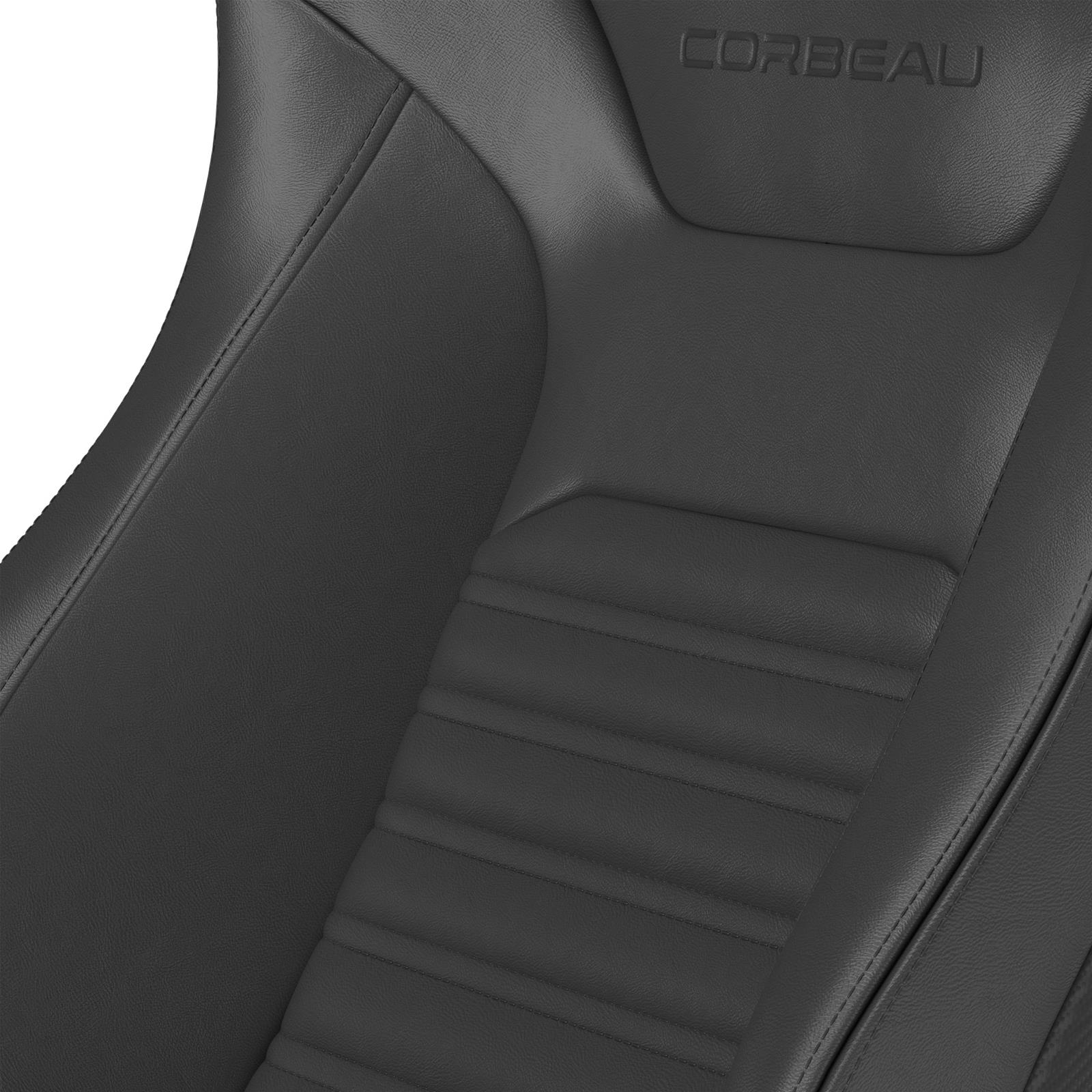Corbeau Sportline RRB Black Vinyl Seat 84901PR Sport Seats , Vinyl/Black Cloth Pair