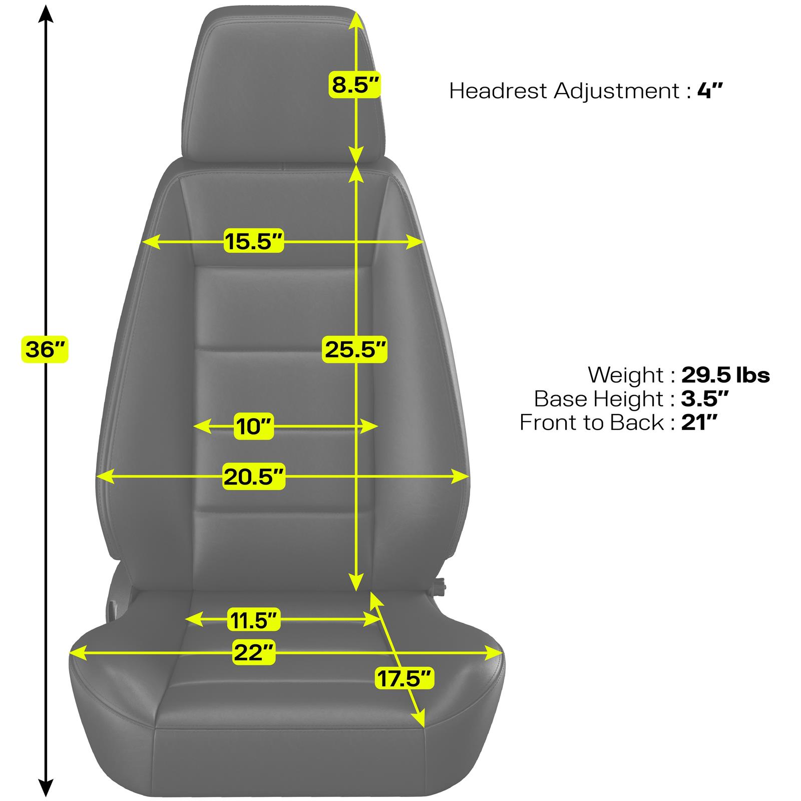 Corbeau Sport Black Vinyl Seat 90010PR Bucket and Bench Seats, Seats, Adjustable Bucket, Vinyl, Black, Stitching, Lever Recline, Pair thumbnail 5