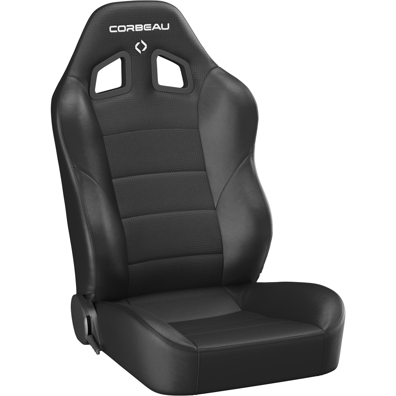 Corbeau Baja XRS Suspension Black Vinyl Seat 96601PR Bucket and Bench Seats, Seats, Adjustable Bucket, Vinyl, Black, Stitching, Lever Recline, Pair thumbnail 4