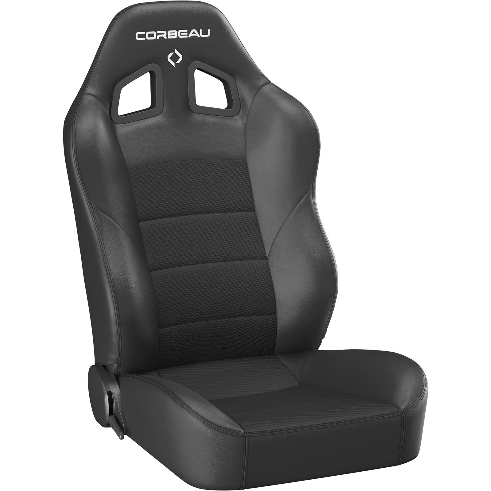 Corbeau Baja XRS Suspension Black Vinyl Seat 96602BPR Bucket and Bench Seats, Seats, Adjustable Bucket, Vinyl, Black, Stitching, Cloth Insert, Lever Recline, Pair thumbnail 4