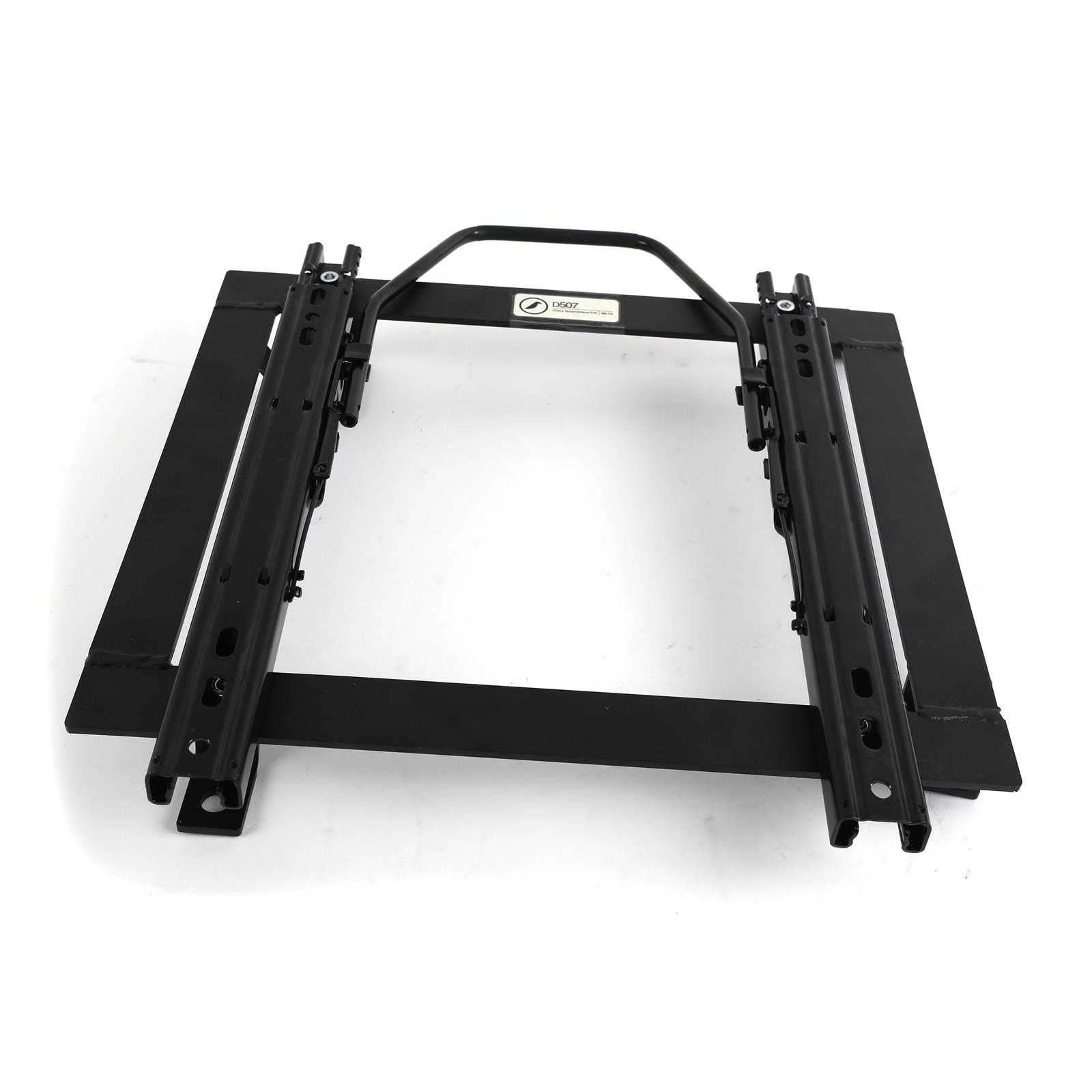 Corbeau Sliding Seat Brackets for 1968 CHEVY II, 1969-1974 NOVA, 1971-1974 VENTURA - D507 Brackets, Sliding, Steel, Black, Single Locking Sliders, Right, Chevy, Pontiac, Each