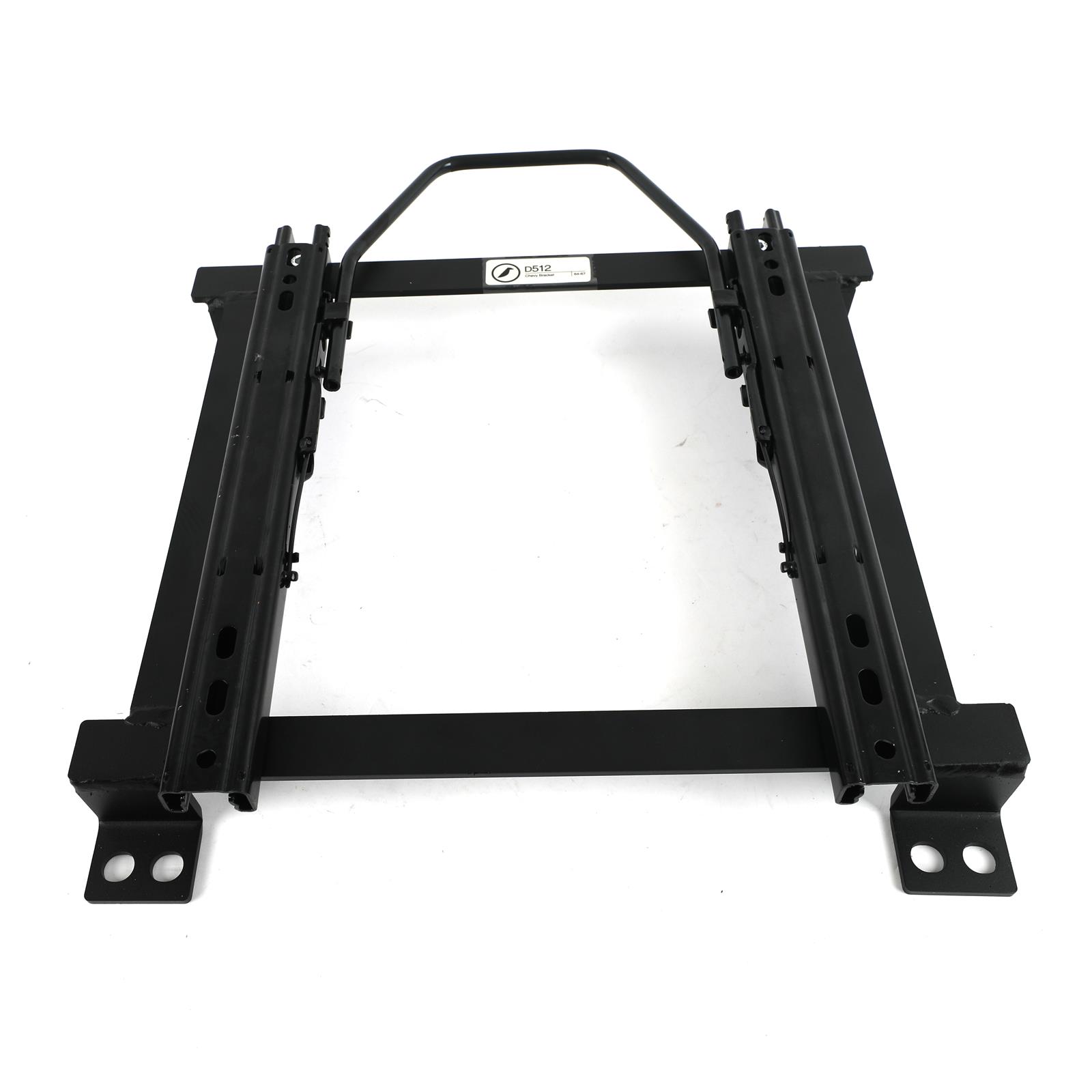 Corbeau Sliding Seat Brackets for 1964-1967 CHEVELLE, EL CAMINO, GTO - D512 Brackets, Sliding, Steel, Black, Single Locking Sliders, Left, Chevy, Pontiac, Each