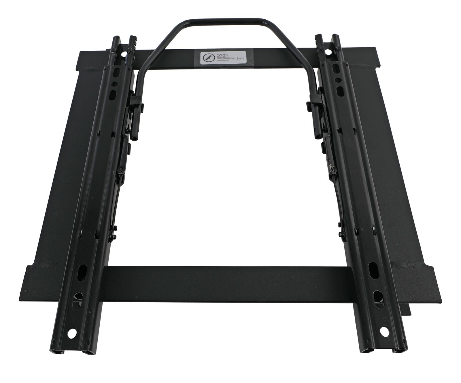 Corbeau Sliding Seat Brackets for 1968-1972 CHEVELLE, EL CAMINO - D704 Brackets, Sliding, Steel, Black, Single Locking Sliders, Left, Chevy, Each