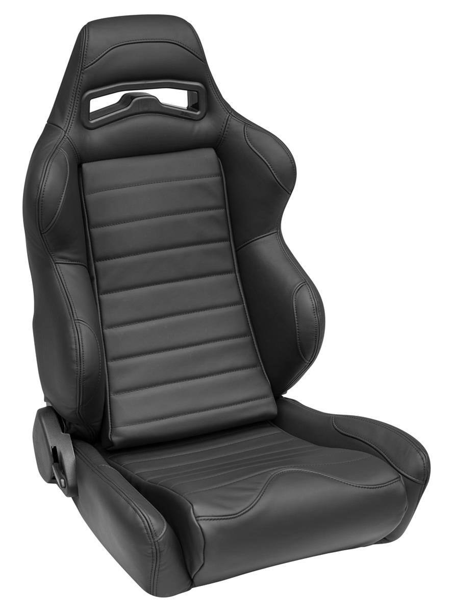 Corbeau LG1 Racing Black Leather Seat L25501PR Bucket and Bench Seats, Seats, Adjustable Bucket, Leather, Black, Stitching, Lever Recline, Pair thumbnail 2