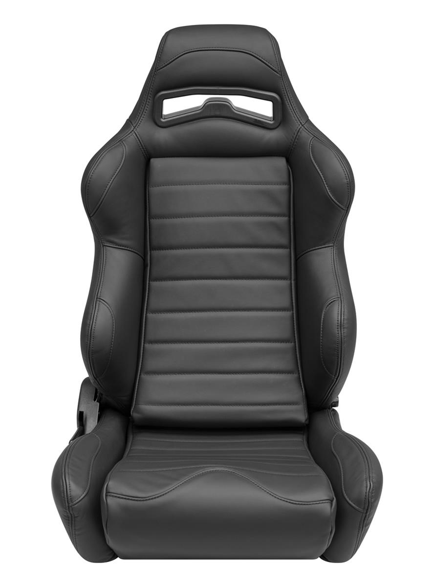 Corbeau LG1 Racing Black Leather Seat L25501PR Bucket and Bench Seats, Seats, Adjustable Bucket, Leather, Black, Stitching, Lever Recline, Pair thumbnail 3