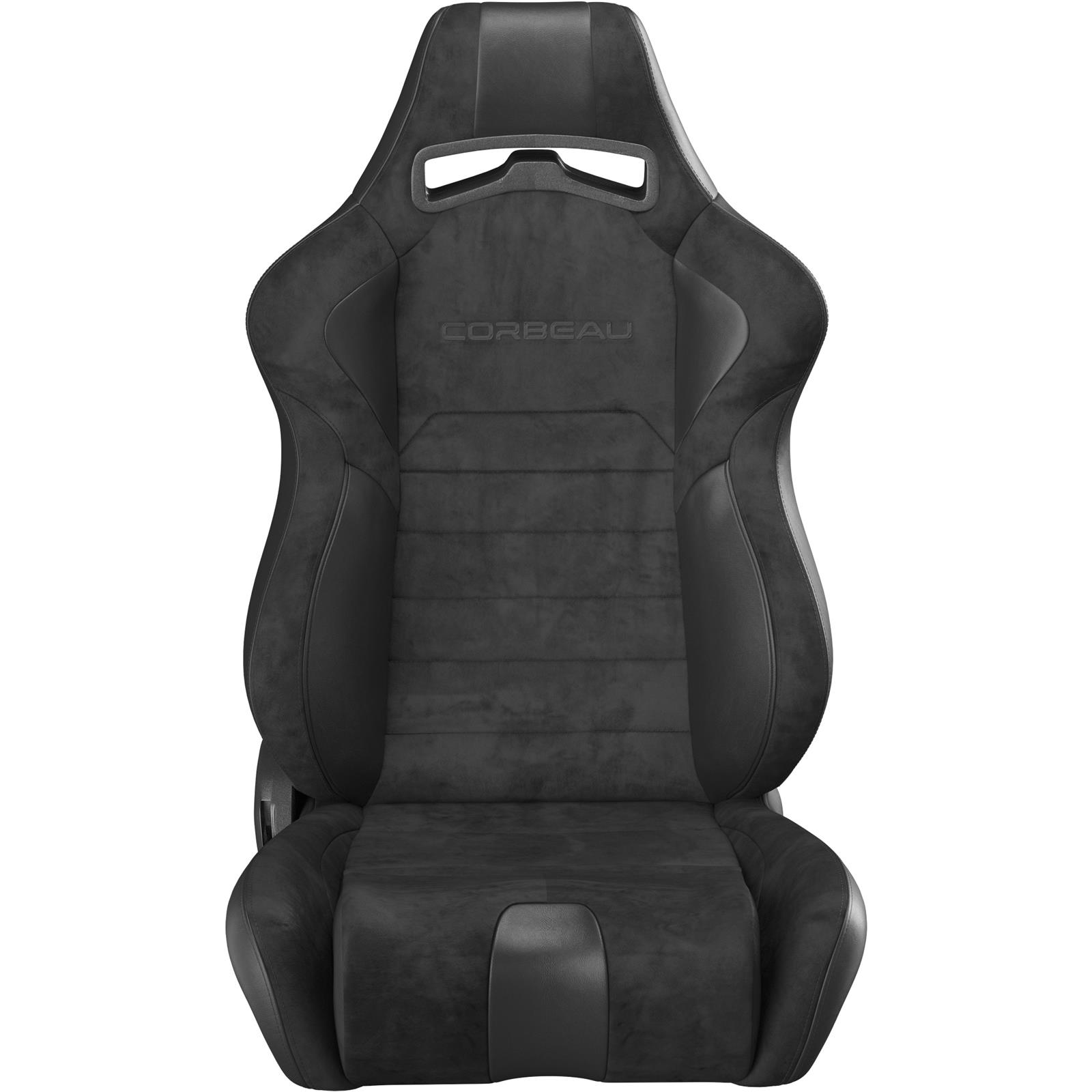 Corbeau LG1 Racing Black Suede Seat S25501PR Bucket Seats, Seats, Reclining Bucket, Lever Recline, Shoulder Harness Opening, Steel Frame, Cover, Front, Pair thumbnail 4