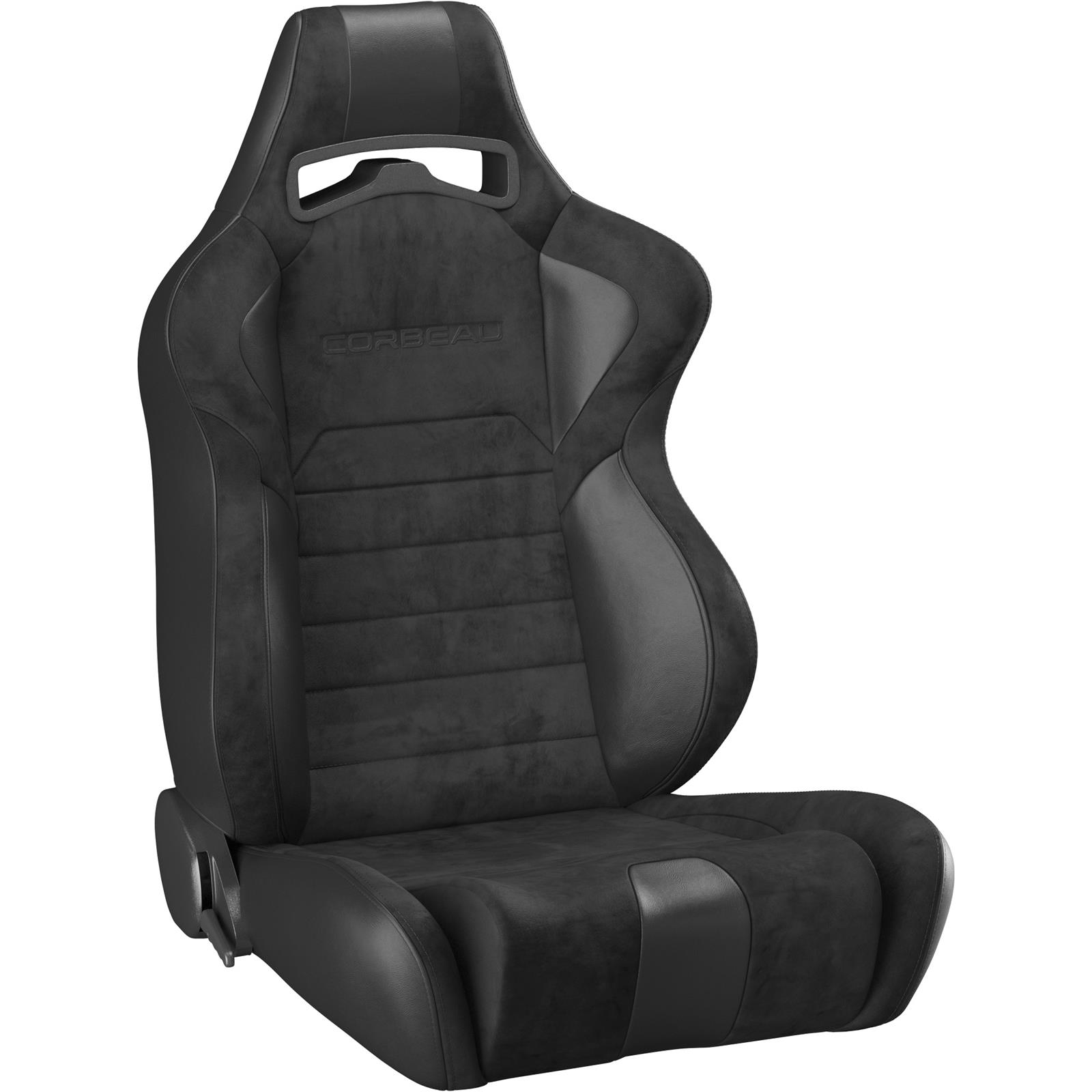 Corbeau LG1 Wide Racing Black Suede Seat S25501WPR Bucket and Bench Seats, Seats, Adjustable Bucket, Suede, Black, Stitching, Lever Recline, Pair thumbnail 3