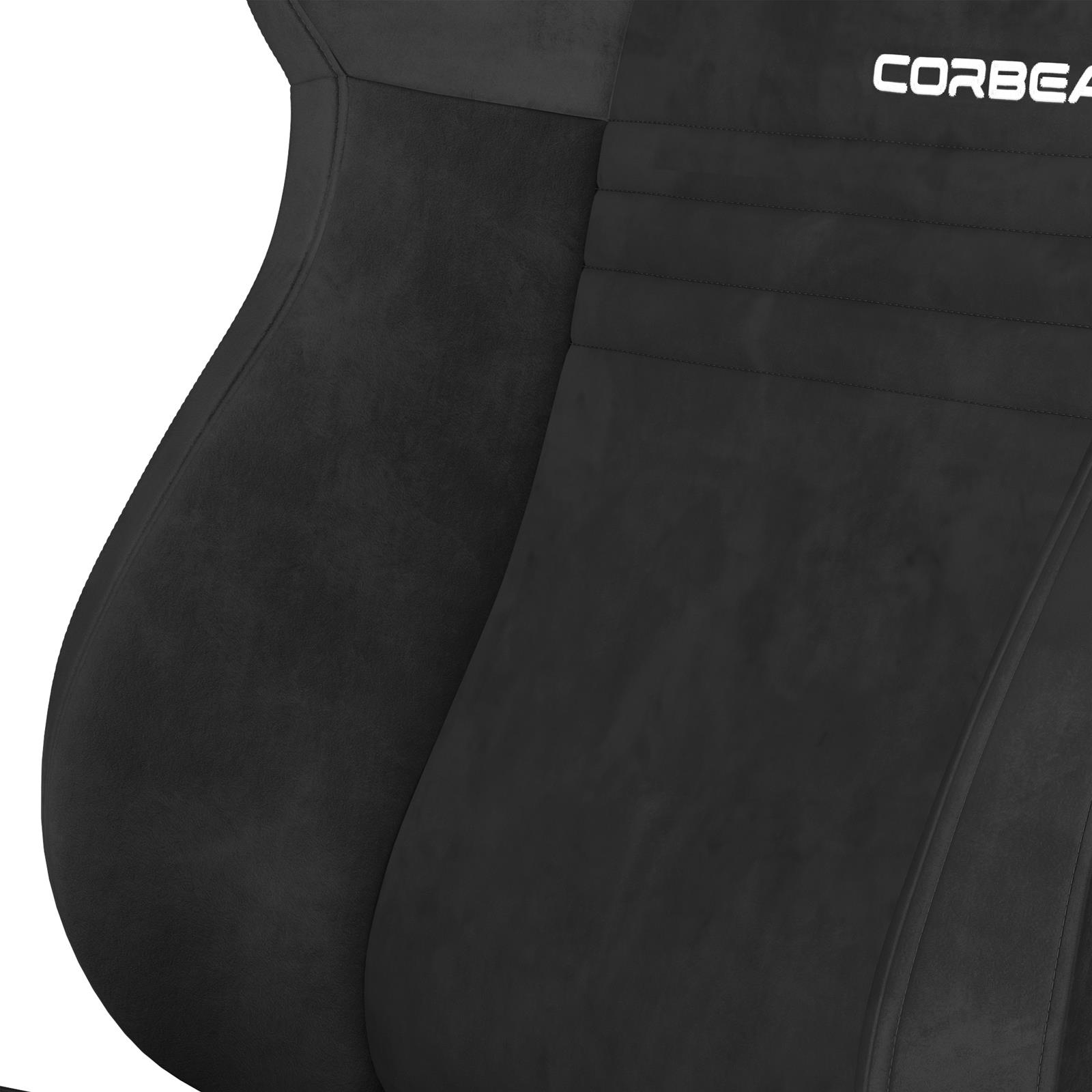 Corbeau A4 Racing Black Suede Seat S60091PR Bucket and Bench Seats, Seats, Adjustable Bucket, Suede, Black, Stitching, Lever Recline, Pair thumbnail 2