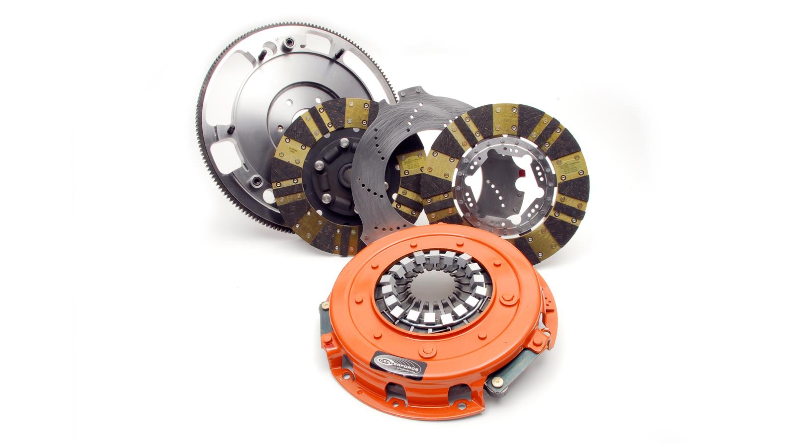 Centerforce DYAD DS Clutch Kits for 1970-1971 TORINO, MUSTANG, 1969-1971 GALAXIE 500 - 413114880 Kit, DS, Performance, Dual Disc, 26-Spline, 1.125 in. Diameter, 10.400 in. Disc Diameter, Organic/Carbon Composite, Billet Flywheel, Kit