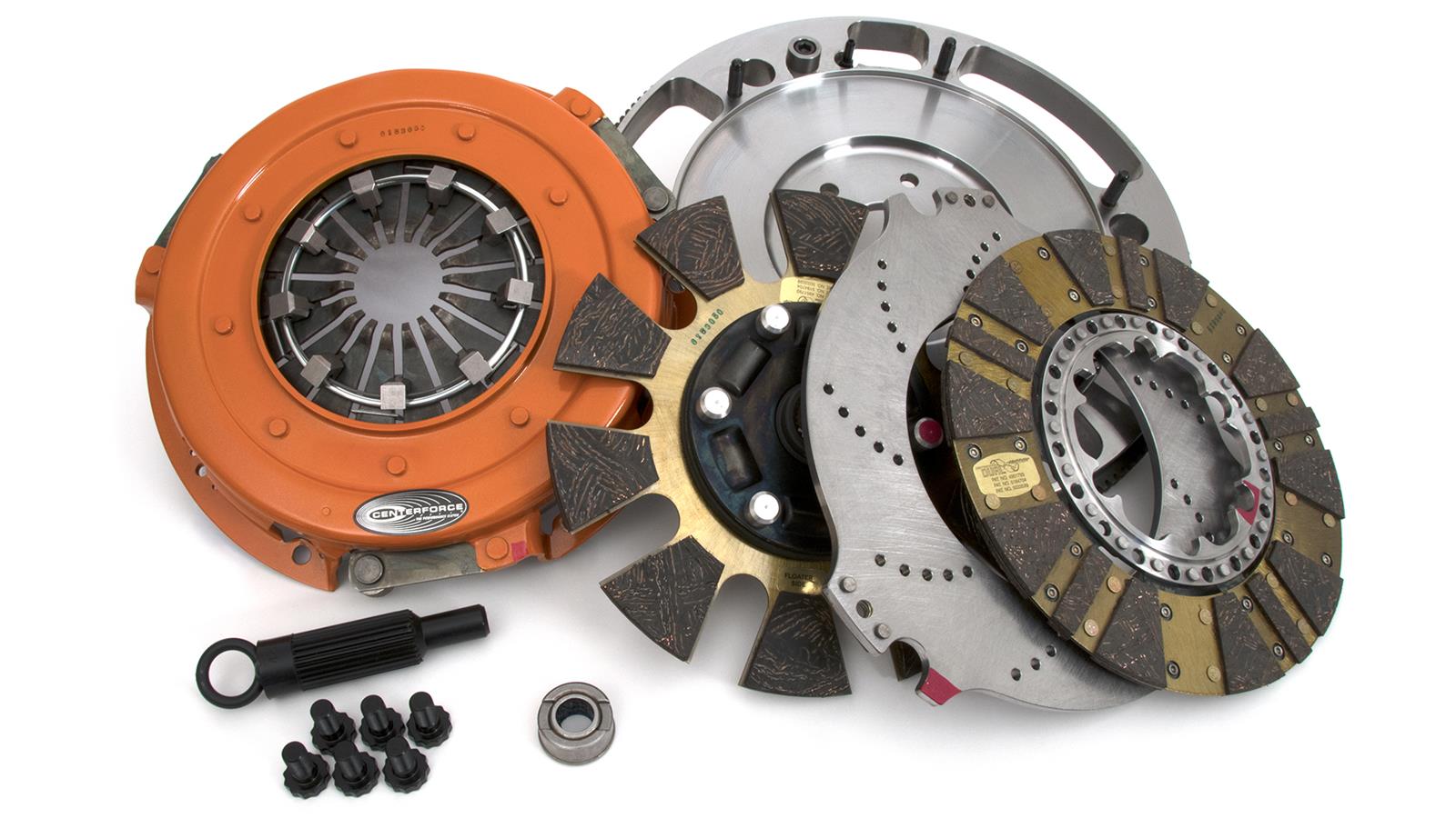 Centerforce DYAD DS Clutch Kits 413115730 Kit, DS, Performance, Dual Disc, 26-Spline, 1.125 in. Diameter, 10.400 in. Disc Diameter, Organic/Carbon Composite, Billet Flywheel, Kit