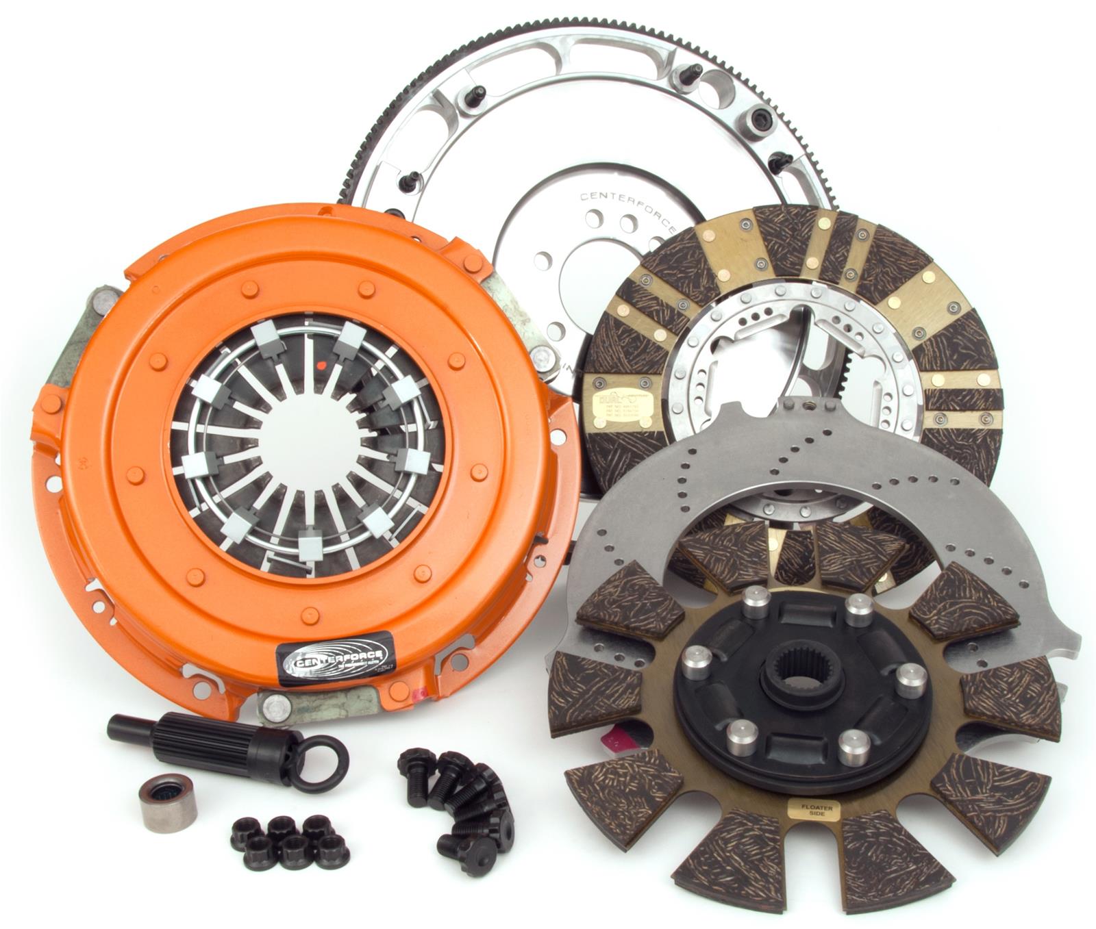 Centerforce DYAD DS Clutch Kits 413614880 Kit, DS, Performance, Dual Disc, 26-Spline, 1.125 in. Diameter, 10.400 in. Disc Diameter, Organic/Carbon Composite, Billet Flywheel, Kit