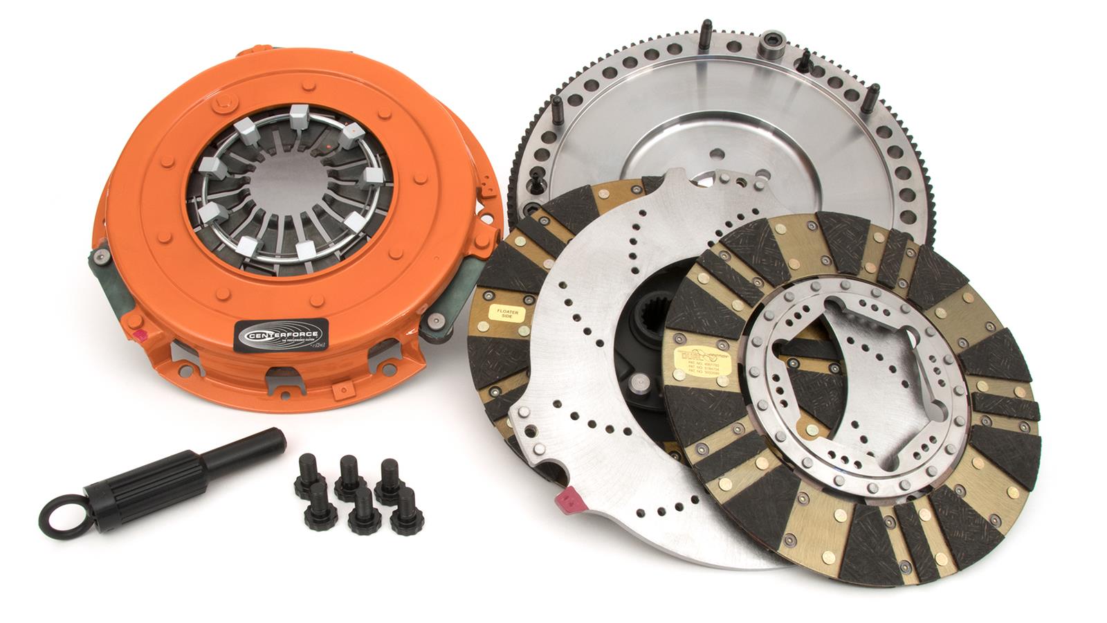 Centerforce DYAD DS Clutch Kits 413753000 Kit, DS, Performance, Dual Disc, 18-Spline 1.188 in. Diameter, 10.400 in. Disc Diameter, Organic/Carbon Composite, Billet Flywheel, Kit thumbnail 2