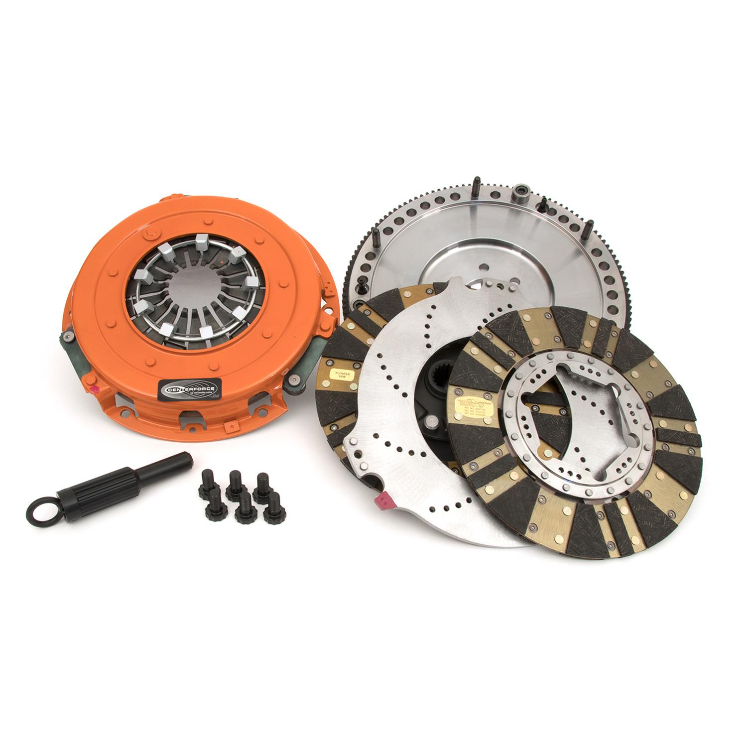 Centerforce DYAD DS Clutch Kits 413753000 Kit, DS, Performance, Dual Disc, 18-Spline 1.188 in. Diameter, 10.400 in. Disc Diameter, Organic/Carbon Composite, Billet Flywheel, Kit