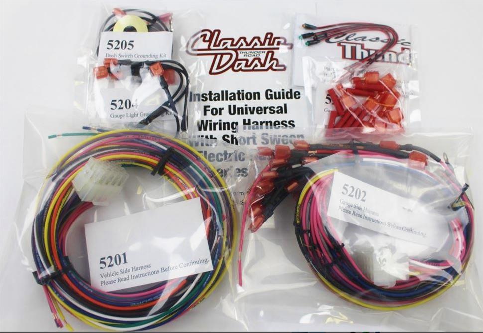 Classic Dash 5200 Classic Thunder Road Universal Gauge Wiring Harnesses
