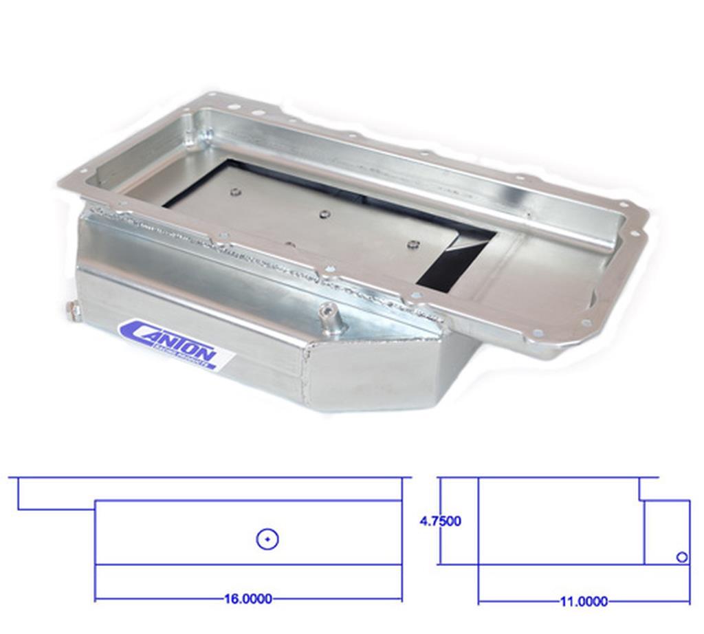 Canton Racing Circle Track Wet Sump Oil Pans 11-280 OIL Pan LS1 OPEN CHASSIS STEEL CT PAN thumbnail 5