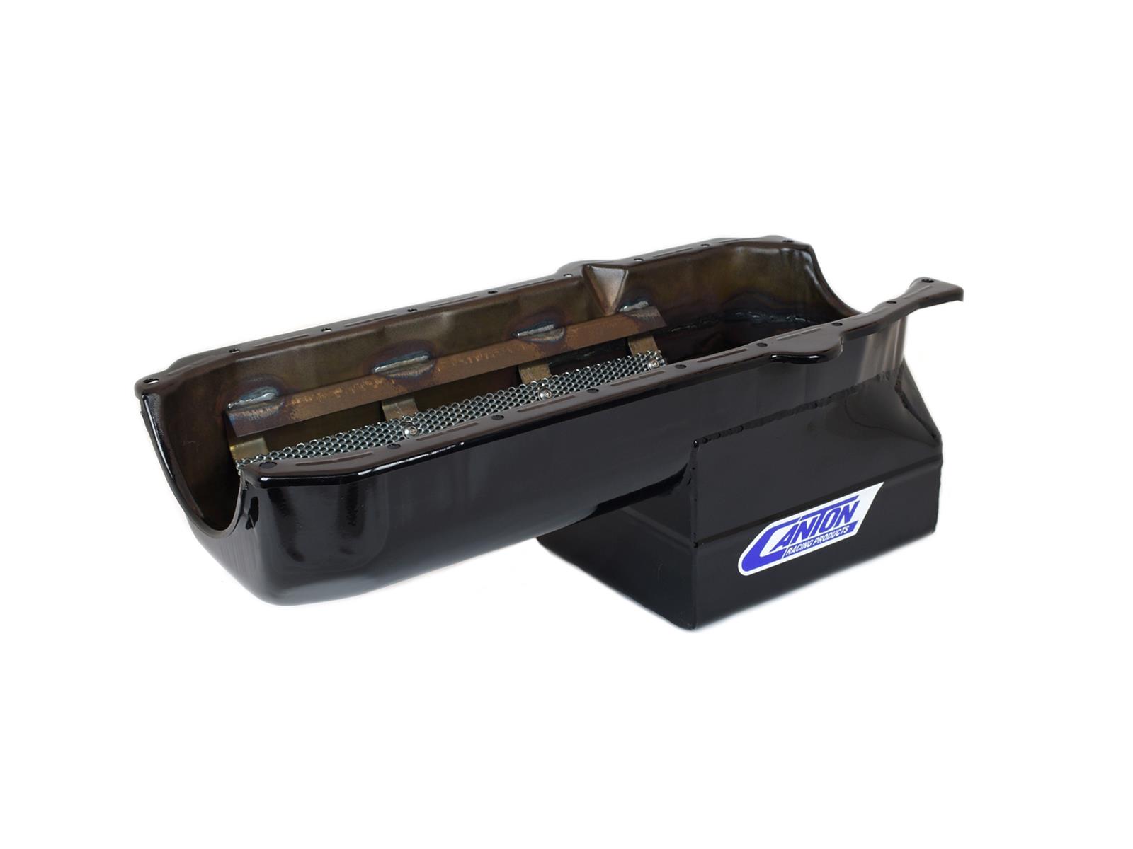 Canton Racing Drag Wet Sump Oil Pans 13-080MBLK Pan, Sump, Steel, Black Powdercoated, Rear Sump, 5 Qt., 3.875 in. Stroke, Passenger Side Dipstick, Chevy, Small Block, Each thumbnail 2
