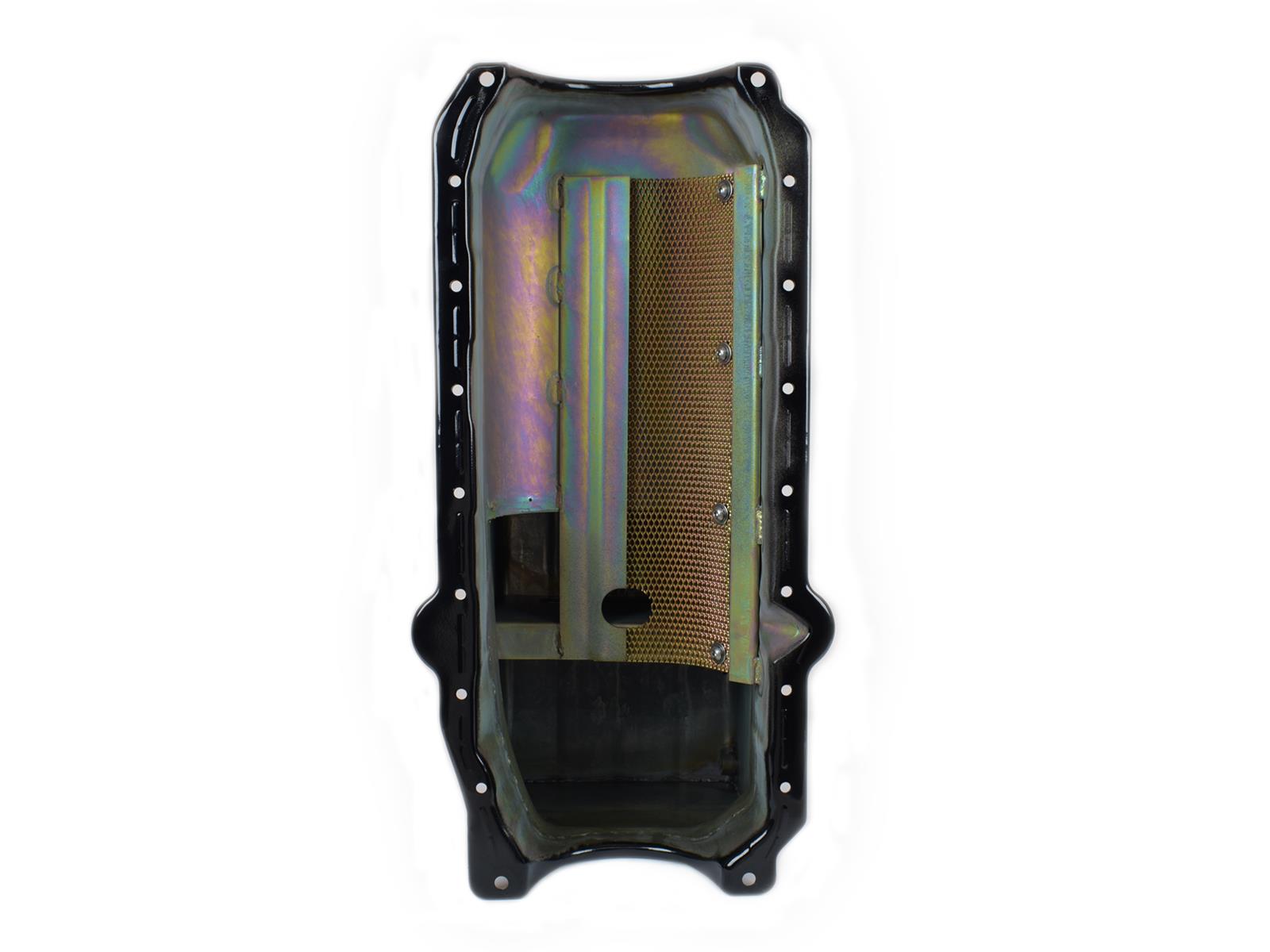 Canton Racing Drag Wet Sump Oil Pans 13-080TBLK Pan, Sump, Steel, Black Powdercoated, Rear Sump, 5 Qt., 3.875 in. Stroke, Passenger Side Dipstick, Chevy, Small Block, Each thumbnail 4