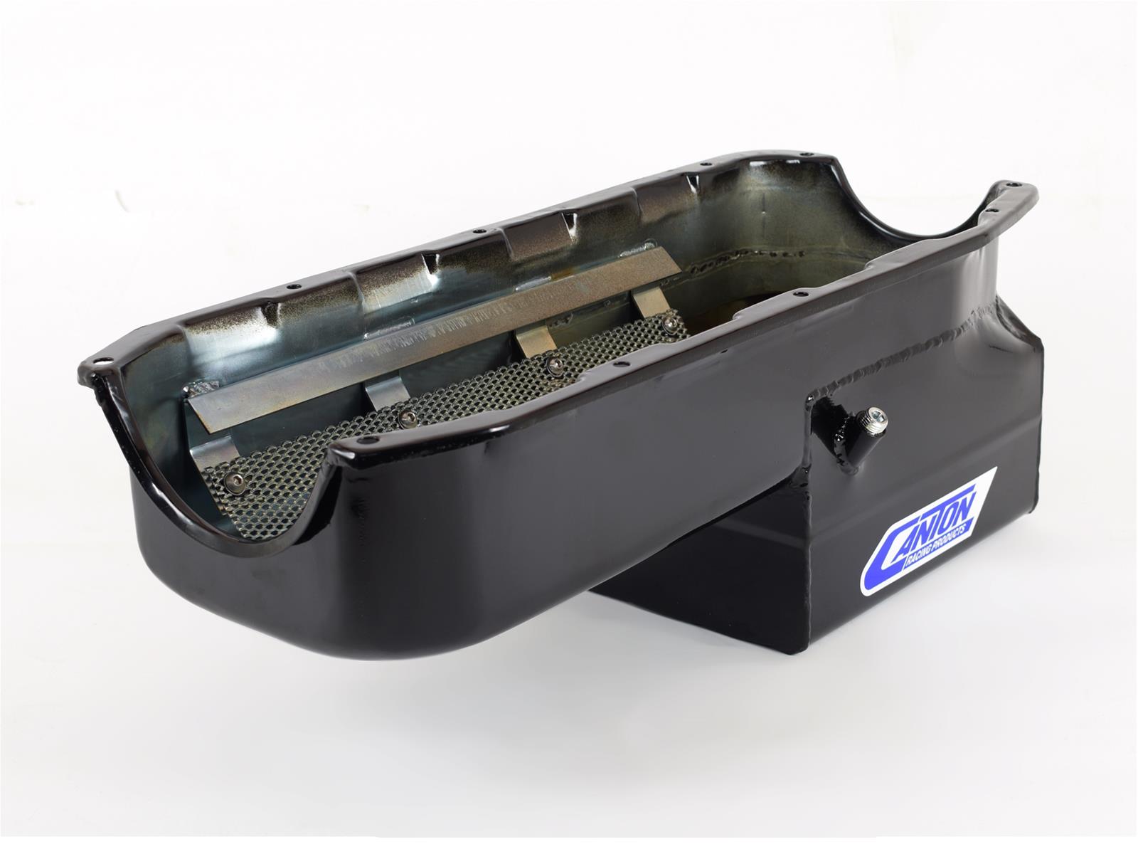 Canton Racing Drag Wet Sump Oil Pans 13-082BLK Pan, Sump, Steel, Black Powdercoated, Rear Sump, 5 Qt., 4 in. Stroke, Driver Side Dipstick, Chevy, Small Block, Each thumbnail 3