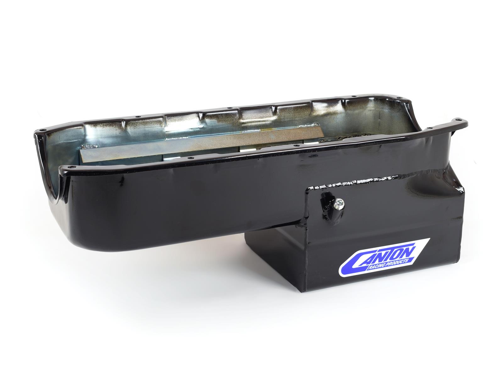 Canton Racing Drag Wet Sump Oil Pans 13-082BLK Pan, Sump, Steel, Black Powdercoated, Rear Sump, 5 Qt., 4 in. Stroke, Driver Side Dipstick, Chevy, Small Block, Each thumbnail 2