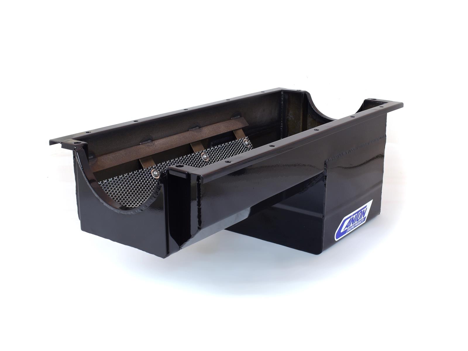Canton Racing Drag Wet Sump Oil Pans 13-090BLK Pan, Engine Swap, Sump, Steel, Black, Rear Sump, 5 Qt. 4.125 in. Stroke, Passenger Side Dipstick, Chevy, Small Block, Each thumbnail 3