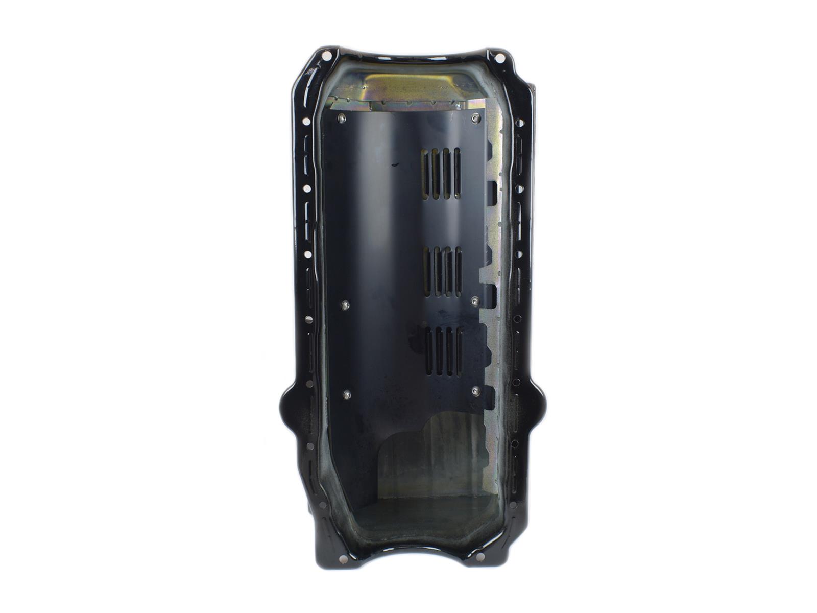 Canton Racing Drag Wet Sump Oil Pans 13-104BLK Pan, Sump, Steel, Black Powdercoated, Rear Sump, 6 Qt., 3.875 in. Stroke, Driver Side Dipstick, Chevy, Small Block, Each thumbnail 4