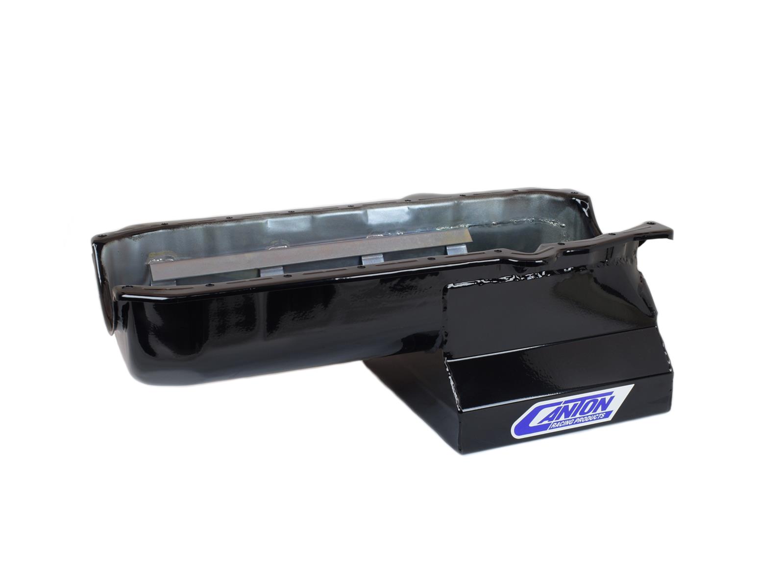 Canton Racing Drag Wet Sump Oil Pans 13-120BLK Pan, Sump, Steel, Black Powdercoated, Rear Sump, 6 Qt., 3.875 in. Stroke, Driver Side Dipstick, Chevy, Small Block, Each thumbnail 2