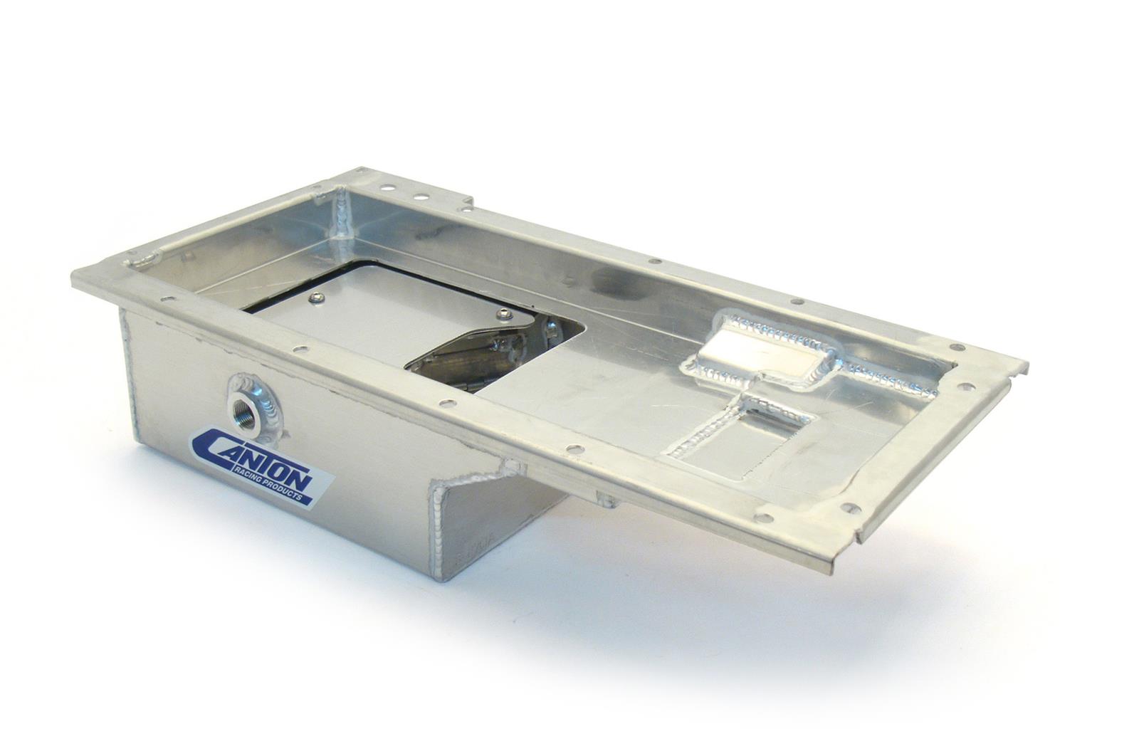 Canton Racing Drag Wet Sump Oil Pans for 1998-2002 CAMARO, FIREBIRD - 13-270A Pan, Race, Aluminum, Natural, 5.5 qt., Rear Sump, Chevy, Small Block, LS1, Each