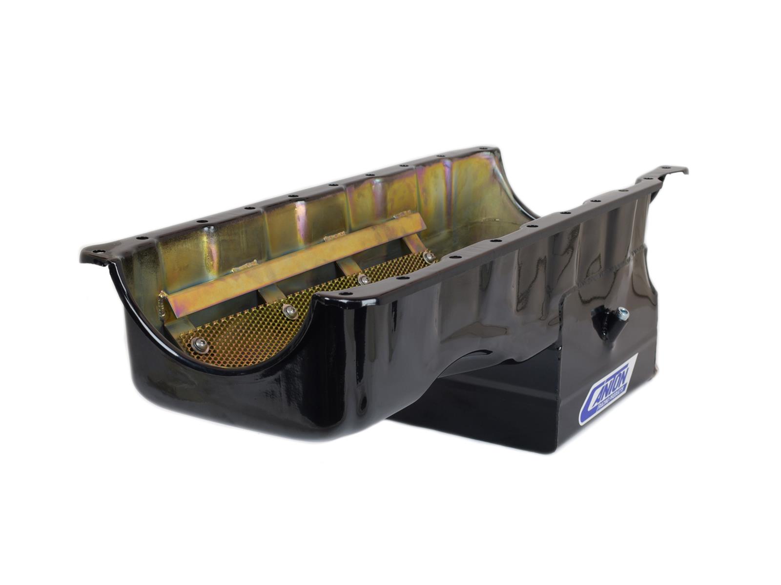 Canton Racing Drag Wet Sump Oil Pans 13-330TBLK Pan, Sump, Steel, Black Powdercoated, Rear Sump, 6 Qt., 4.50 in. Stroke, Driver Side Dipstick, Chevy, Big Block, Each thumbnail 3